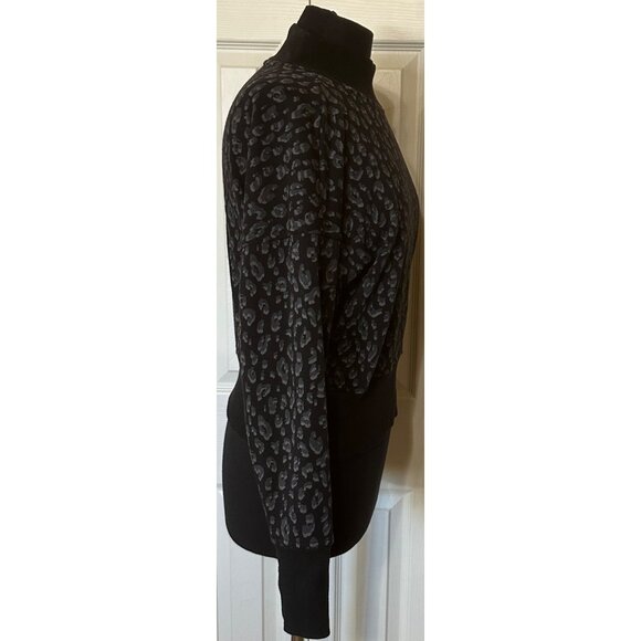 Women's Old Navy Loose Crop Black Animal Print Cotton Polyester Blend Size S - Picture 15 of 16